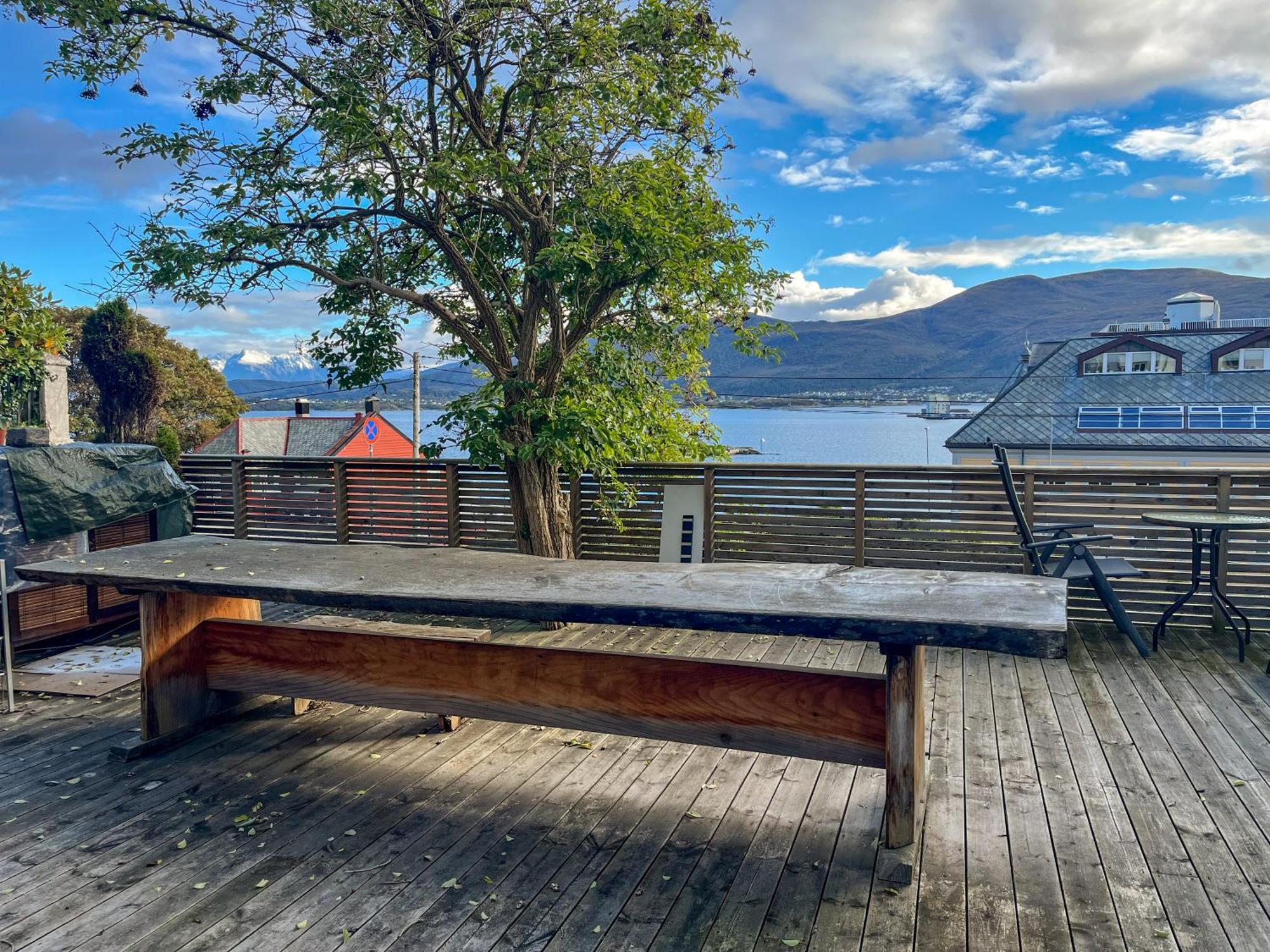 Two-Bedroom City Apartment With Fire Place, Free Parking And Fjordview Terrace - Calm And Central 奥勒松 外观 照片